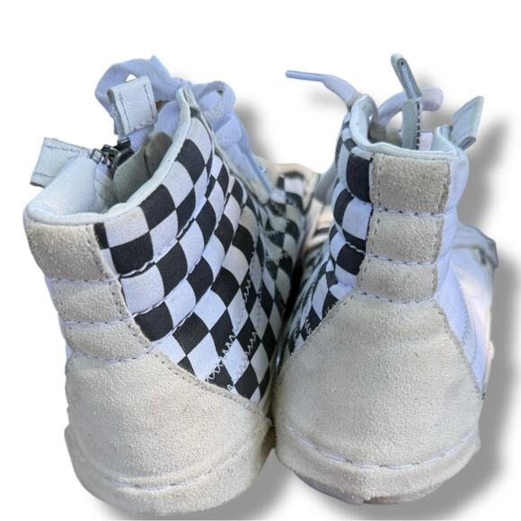 Vans Sk8-Hi Reissue Cap Checkerboard Zip Sneakers – Women’s 7 / Men’s 5 - Picture 4 of 7